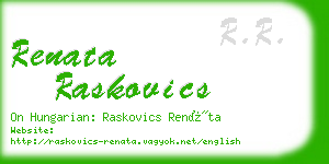 renata raskovics business card